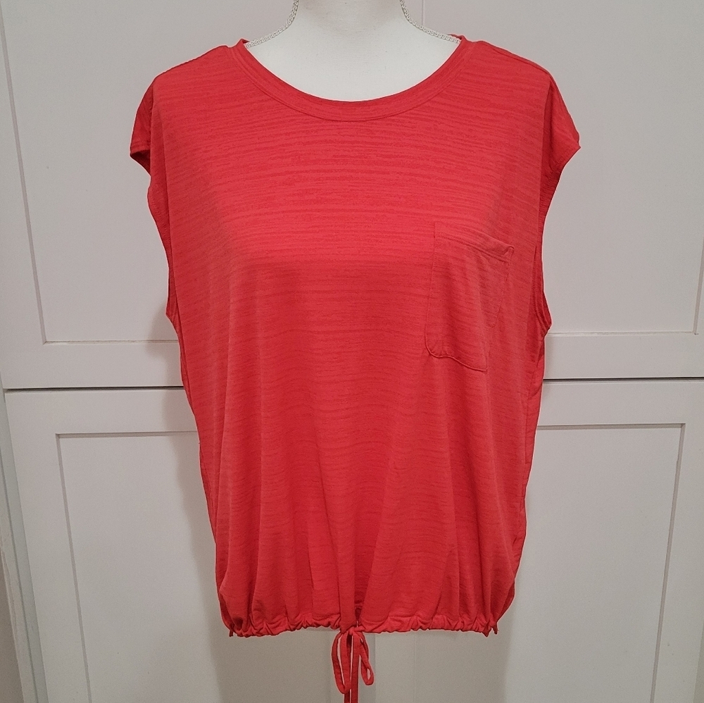 Title Nine Red Drawstring Hem Tank w/Front Pocket | Size XL